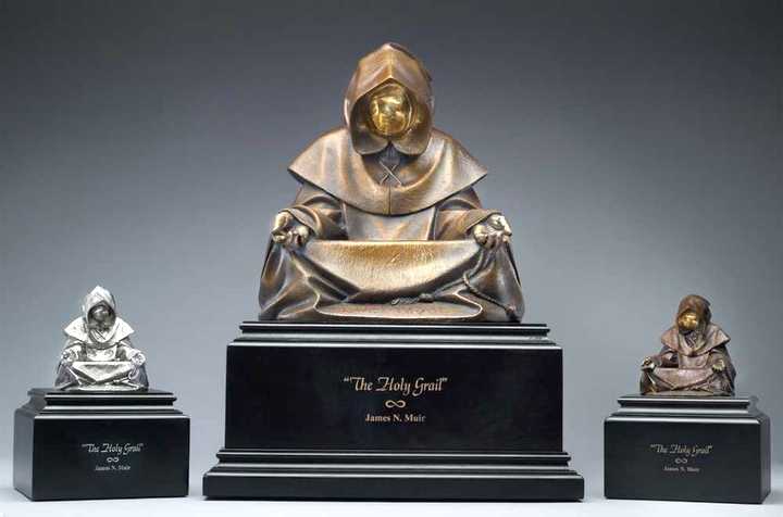 Holy Grail a Life-size Bronze Sculpture Allegory by James Muir Bronze Allegorical Sculptor-Artist
