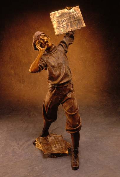 The Newsboy Maquette Bronze Sculpture Allegory by James Muir Bronze Allegorical Sculptor-Artist