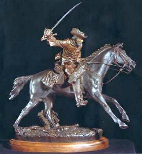 "Black Horse" a Bronze Civil War Sculpture Allegory by James Muir Bronze Allegorical Sculptor-Artist