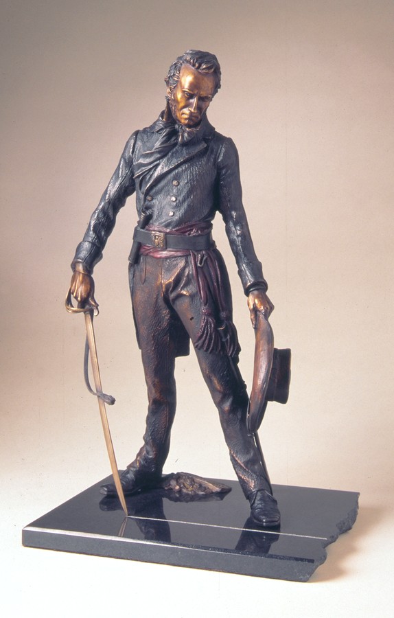 "Colonel Travis" - The Line a Maquette-size Bronze Sculpture Allegory by James Muir Bronze Allegorical Sculptor-Artist