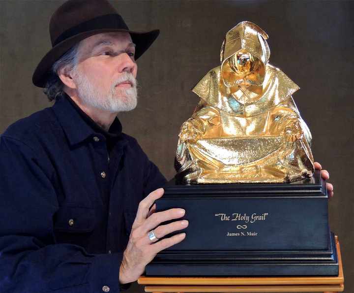 "The Holy Grail" a Bronze Sculpture Allegory by James Muir Bronze Allegorical Sculptor-Artist