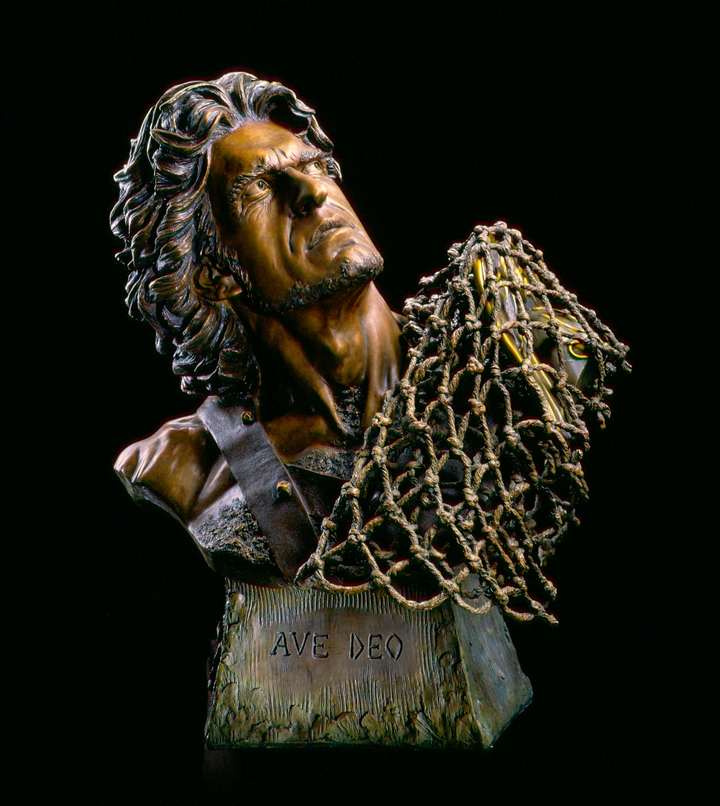 The Gladiator II Ave Deo a Life-size Bronze Sculpture Allegory by James Muir Bronze Allegorical Sculptor-Artist