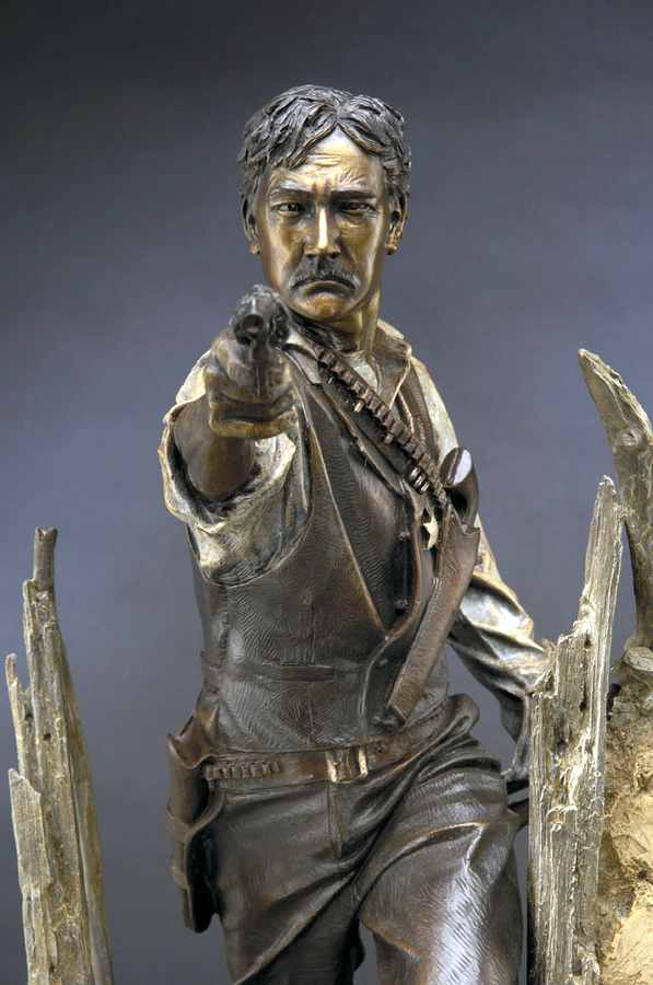 Elfego Baca - One Man, One War a life-size bronze sculpture allegory by James Muir