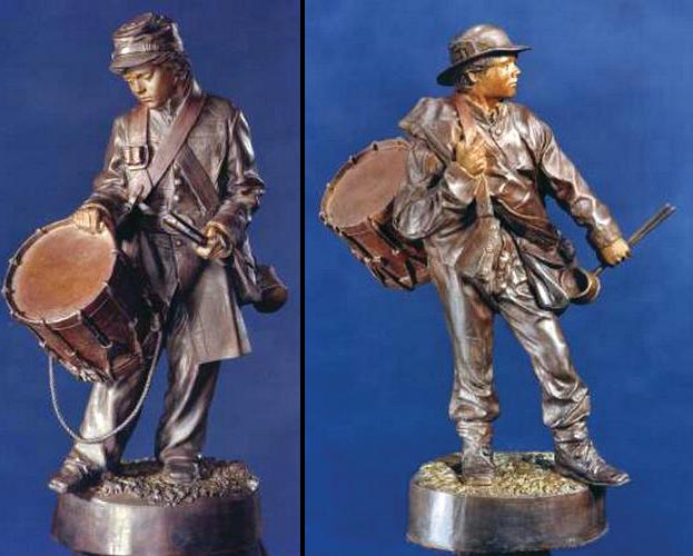 "Little Major and Little Reb" a Bronze Civil War Sculpture Allegory by James Muir Bronze Allegorical Sculptor-Artist