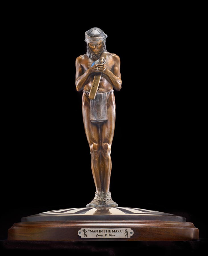 "Man In The Maze" Maquette Bronze Sculpture Allegory by James Muir Bronze Allegorical Sculptor-Artist