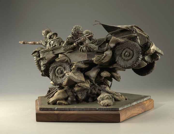 "Band of Brothers" a Bronze Sculpture Maquette Allegory by James Muir Bronze Allegorical Sculptor-Artist