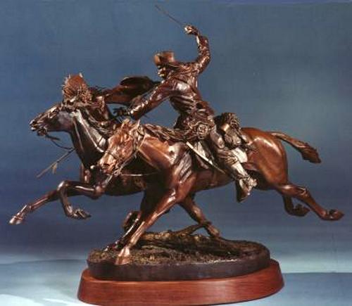 "Sabre and Lance" a Bronze Indian War Sculpture by James Muir Bronze Allegorical Sculptor-Artist