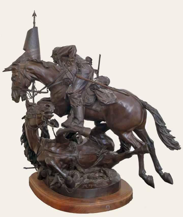 "Saving The Flag" a Bronze Civil War Sculpture Allegory by James Muir Bronze Allegorical Sculptor-Artist