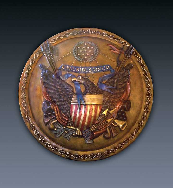 "The Shield of America" a Bronze Sculpture Allegory by James Muir Bronze Allegorical Sculptor-Artist