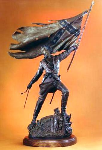 "Stainless Banner" a Bronze Civil War Sculpture Allegory by James Muir Bronze Allegorical Sculptor-Artist