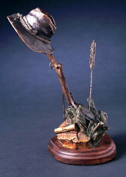 "Trail’s End" a Bronze Indian War Sculpture by James Muir Bronze Allegorical Sculptor-Artist