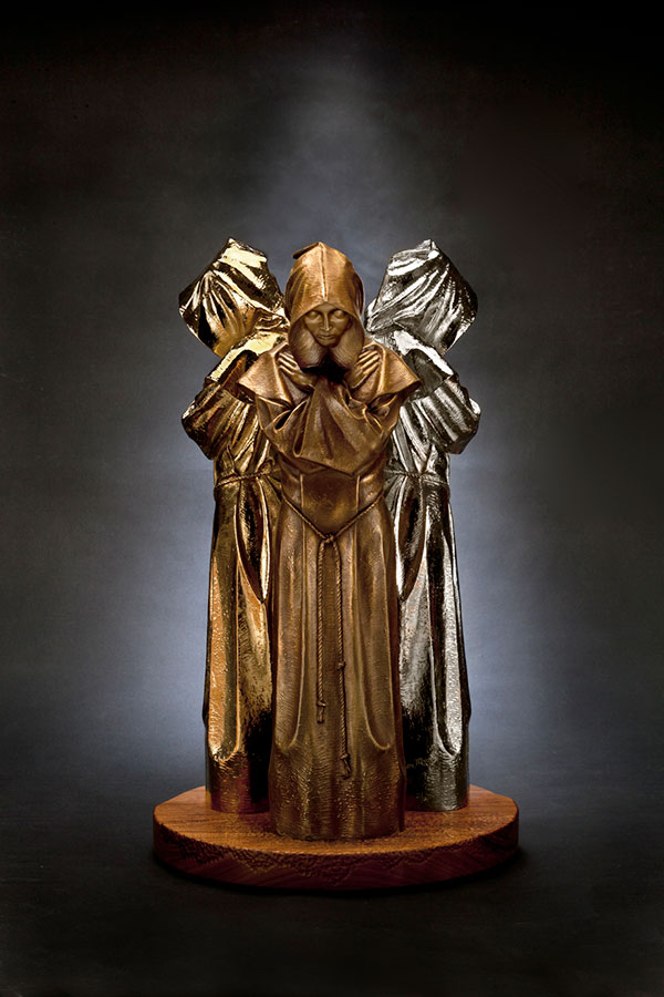 Trinity Bronze Sculpture Allegory by James Muir Bronze Allegorical Sculptor-Artist - in bronze, gold, and silver