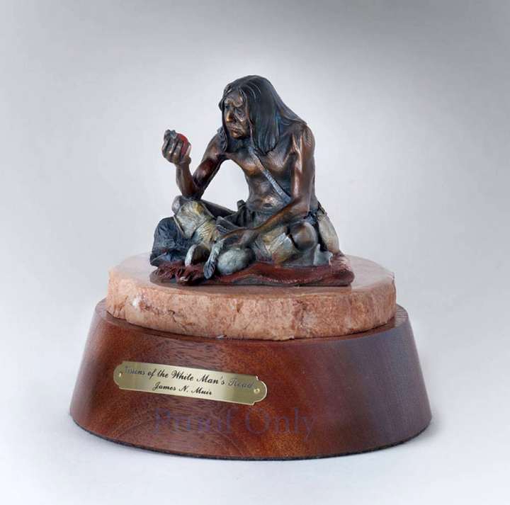 Visions of The White Man's Road a Bronze Study Sculpture Allegory by James Muir Bronze Allegorical Sculptor-Artist