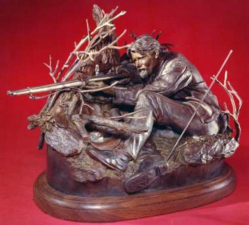 "Whitworth Sharpshooter" a Bronze Civil War Sculpture Allegory by James Muir Bronze Allegorical Sculptor-Artist