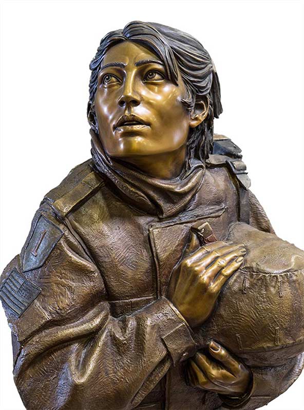 "Athena's Prayer" a life-size bronze allegory sculpture by James Muir