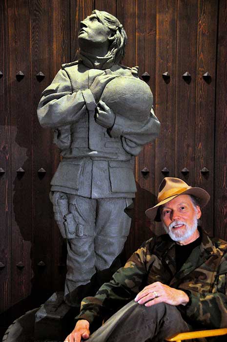 "Athena's Prayer" a life-size bronze allegory sculpture by James Muir